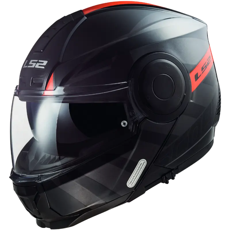 CASQUE LS2 FF902 SCOPE HAMR BRILLANT NOIR TITANIUM ROUGE