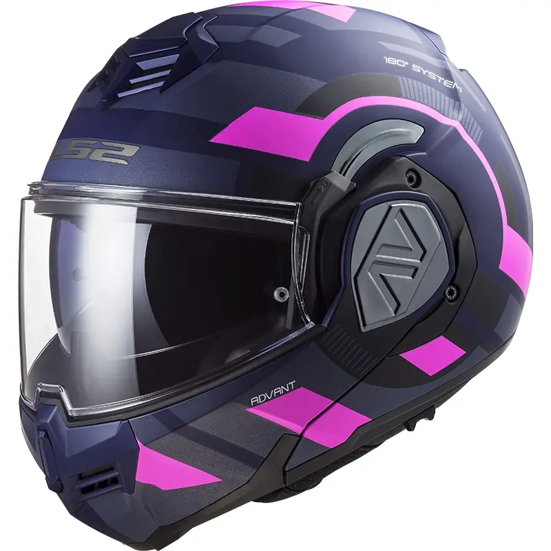CASQUE LS2 FF906 ADVANT VELUM MAT BLEU FLUO ROSE