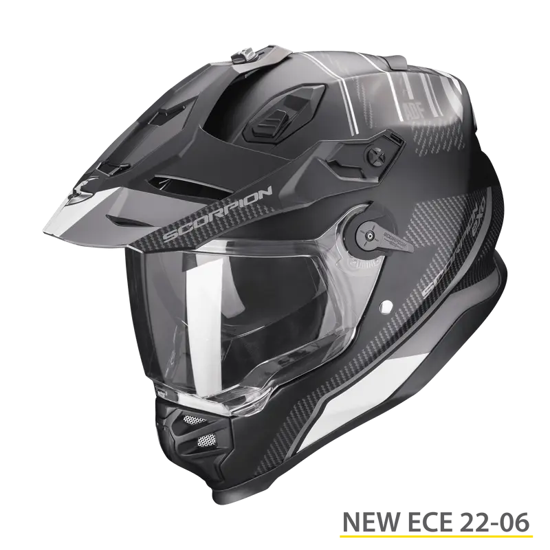 CASQUE SCORPION ADF-9000 AIR DESERT NOIR  ARGENT MAT