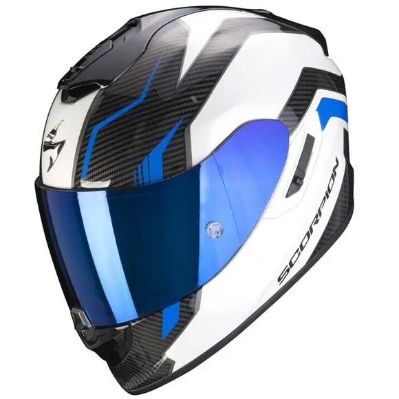 CASQUE SCORPION EXO-1400 AIR FORTUNA BLANC BLEU