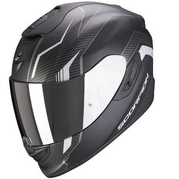 CASQUE SCORPION EXO-1400 AIR FORTUNA NOIR MAT ARGENT