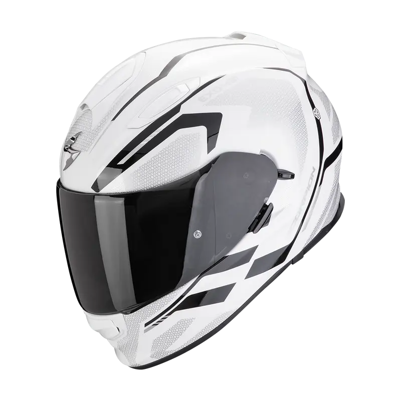 CASQUE SCORPION EXO-491 KRIPTA BLANC NOIR BRILLANT