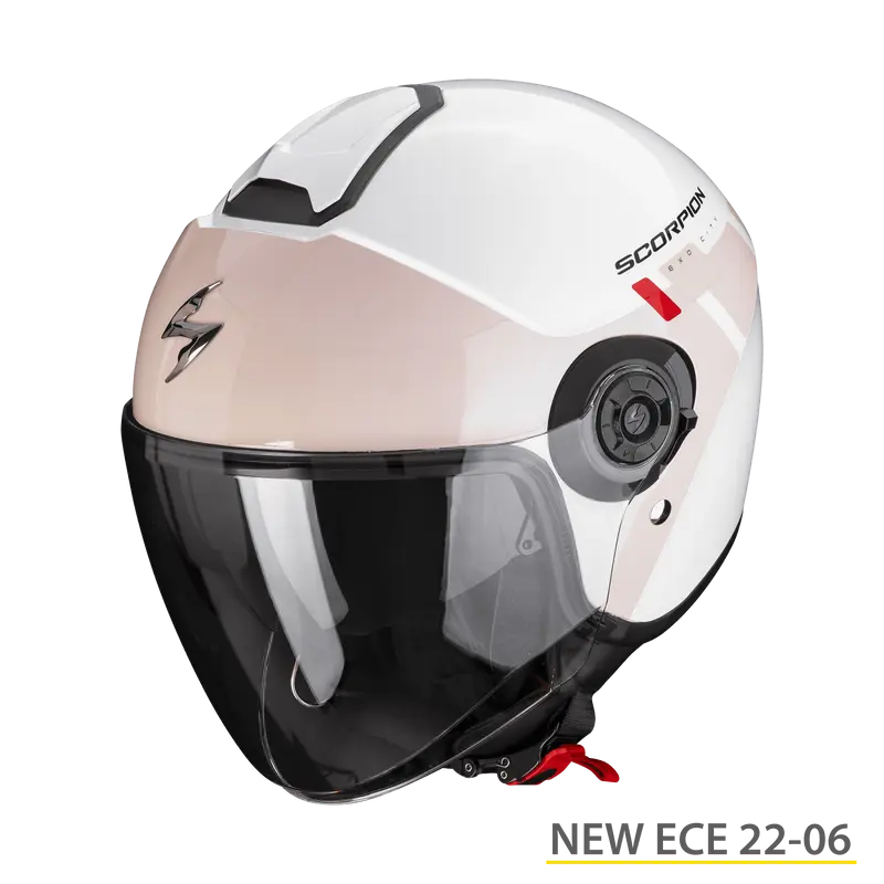 CASQUE SCORPION EXO CITY II MALL BLANC ROSE VERT