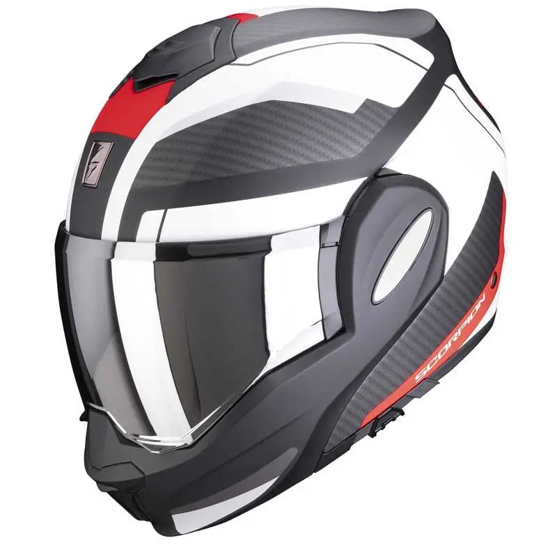 CASQUE SCORPION EXO TECH TRAP NOIR ROUGE BLANC