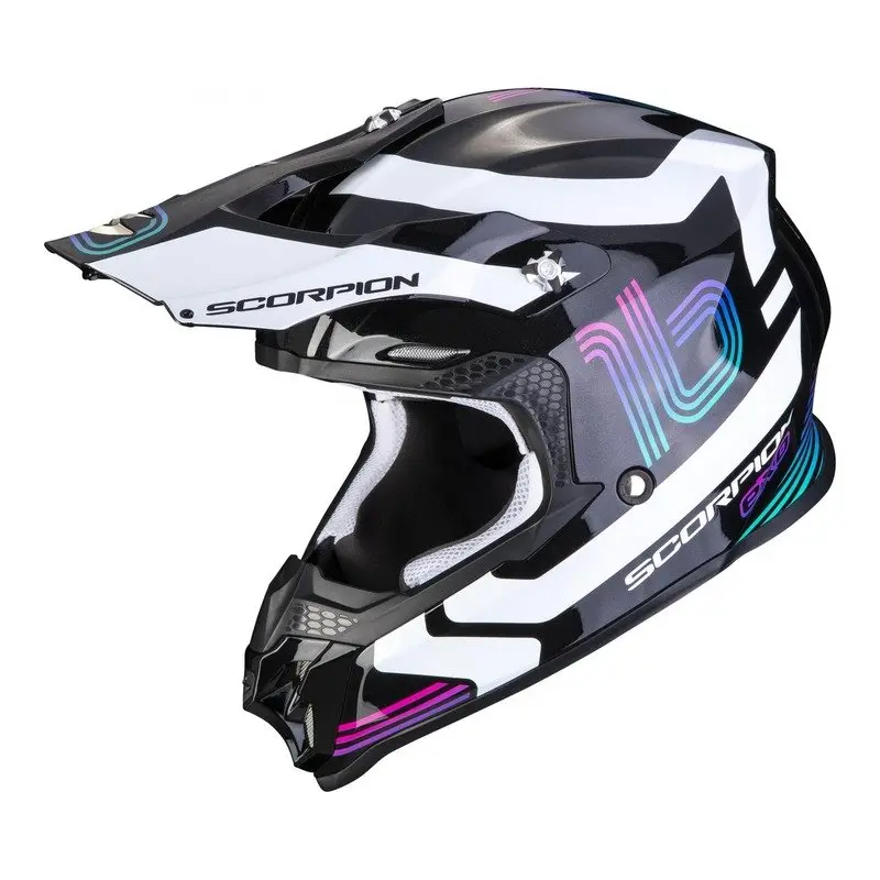CASQUE SCORPION VX16 AIR  TUB NOIR METAL BLANC
