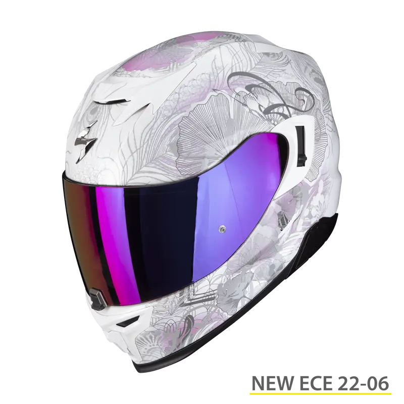 CASQUE SCORPIONS EXO-520 EVO MELROSE BLANC PERLE ROSE