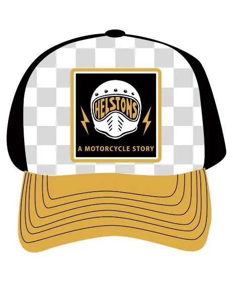 CASQUETTE HELSTONS HELMET RACING JAUNE NOIR