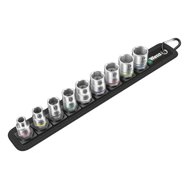 Ceinture de douilles Wera avec douilles hexagonales 3/8" Drive Tailles métriques