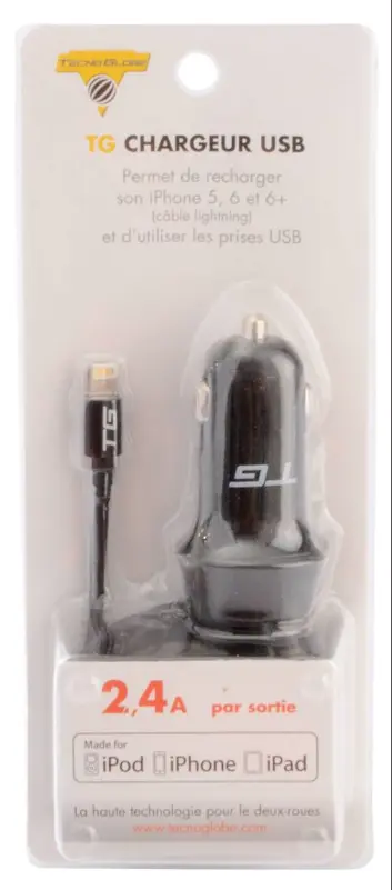 CHARGEUR 2 USB/IPHONE 5/6/7/8/X/11