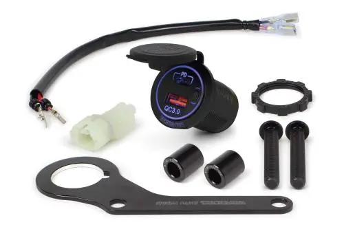 Chargeur USB QC3.0 + PD (allume-cigare) + kit fixation - TAKEGAWA - Monkey 125 / Dax 125 (05-13-0004)