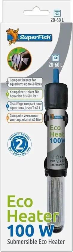 Chauffe-eau pour aquarium SuperFish Eco Heater 100W - Nouvelle sortie
