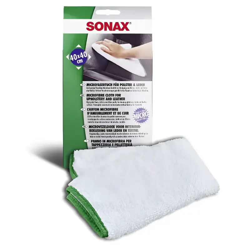 Chiffon microfibre pour tissus + cuir Sonax