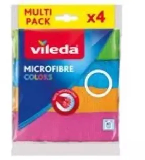 Chiffon microfibre Vileda Colors, lot de 4 - Nouveau Outlet