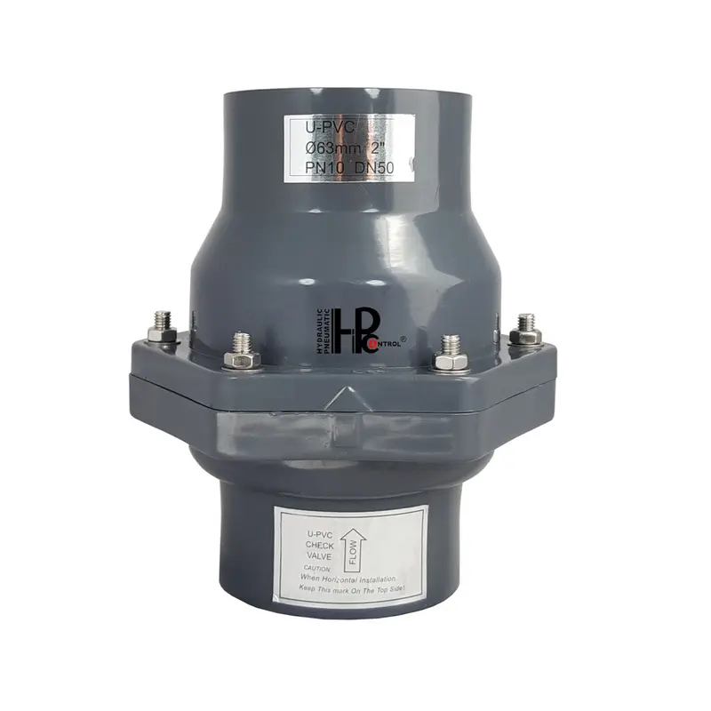 Clapet anti-retour UPVC 1 1/2 pouce DN40 PN10 pour station de lavage