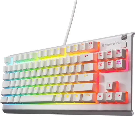 Clavier gaming SteelSeries Apex 3 TKL blanc RGB US Qwerty - Neuf Outlet
