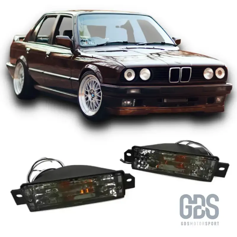 Clignotants Avant Cristal Noir Fumé pour BMW E30 (1982-1991)