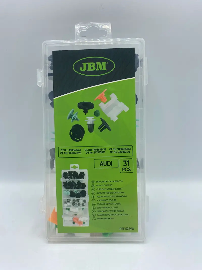 COFFRET CLIPS PLASTIQUE AUDI 31 PCS - JBM