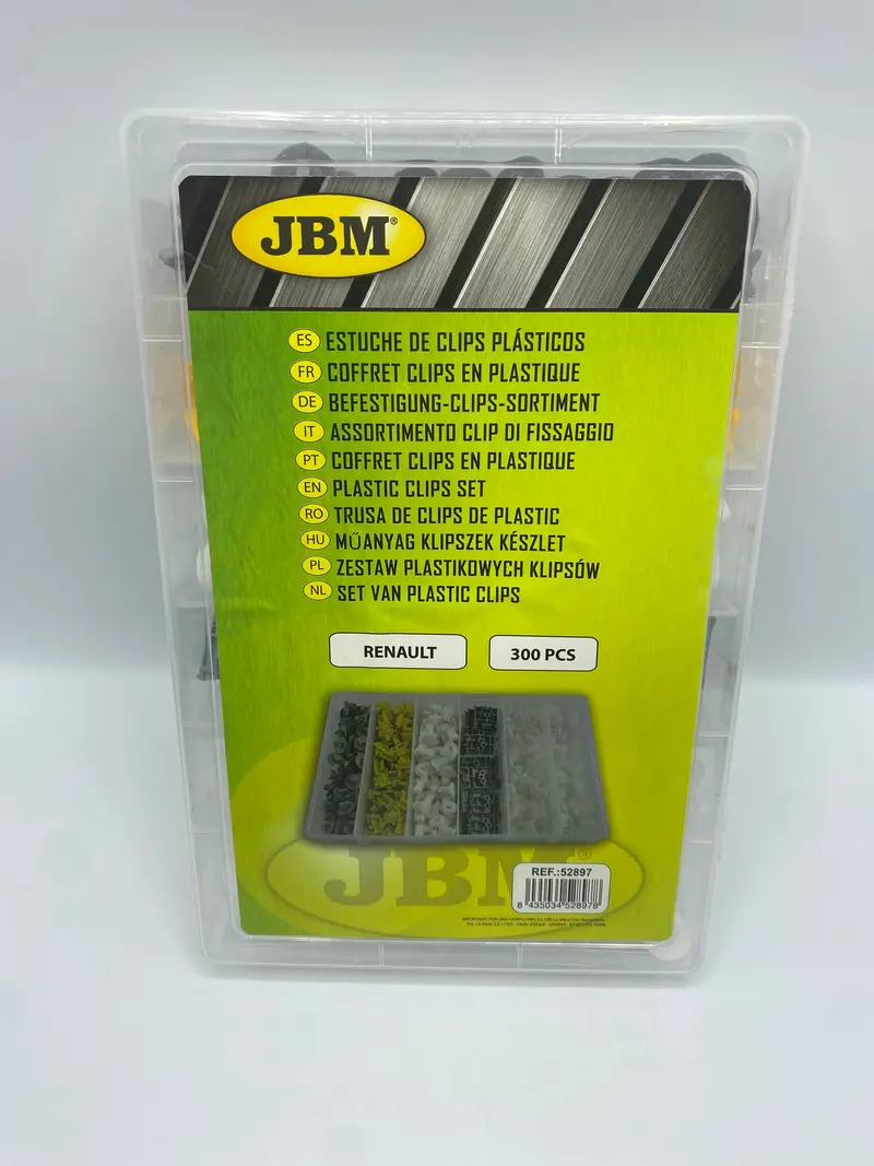 COFFRET CLIPS PLASTIQUE RENAULT 300 PCS - JBM