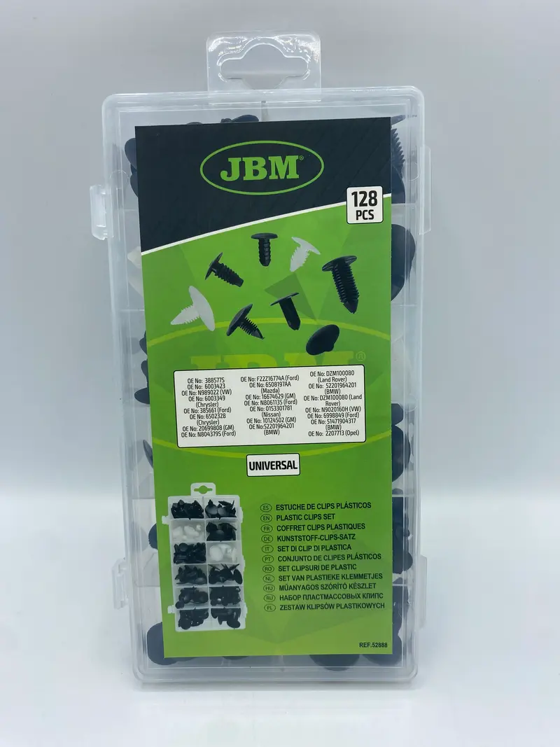 COFFRET CLIPS PLASTIQUE  UNIVERSAL 128 PCS - JBM