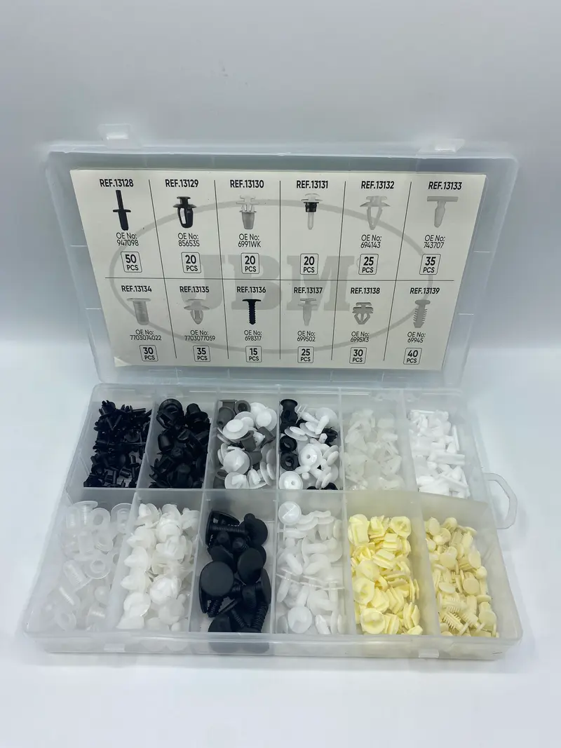 COFFRET CLIPS PLASTIQUE UNIVERSEL 345 PCS - JBM