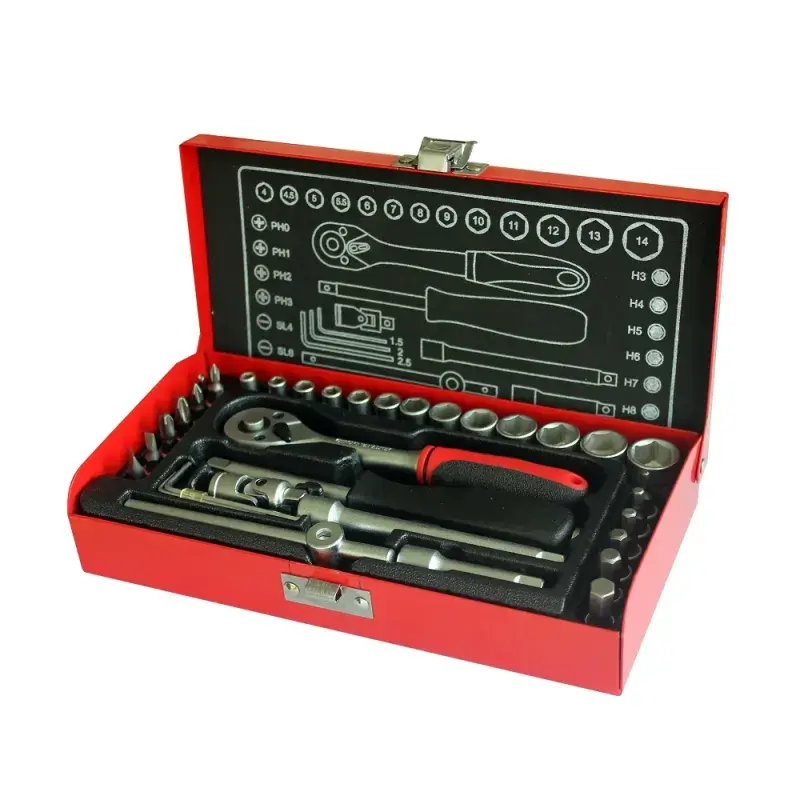 Coffret d'Outillage Complet 34 Pièces Otokit, Douilles Cliquet Chrome Vanadium, Polyvalent Pro