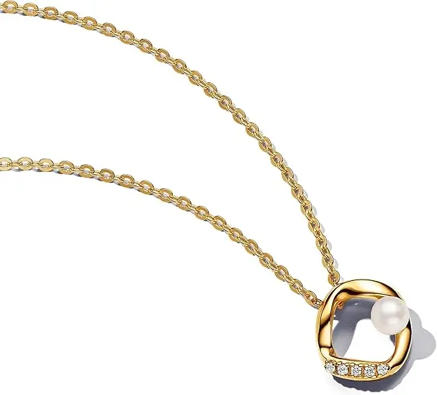 Collier perles de culture Pandora Essence plaqué or 14 carats - Occasion