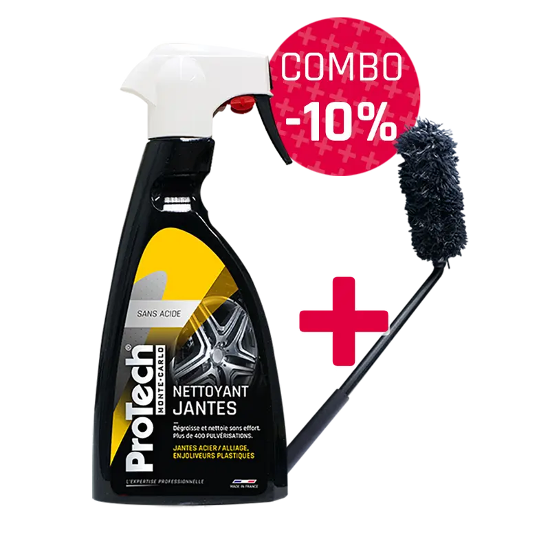 Combo Nettoyant Jantes ProTech® Monte-Carlo 500 mL + Brosse Jantes Coudée