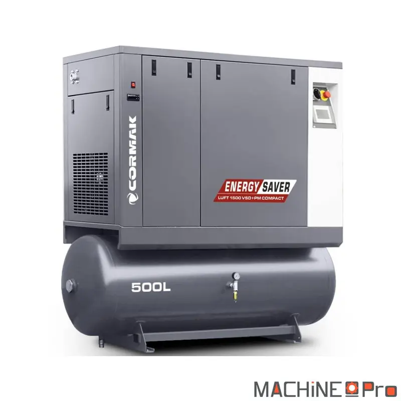 Compresseur à vis CORMAK LUFT 1500 VSDPM Compact 11 kW + Sécheur N10S + Cuve 500 L