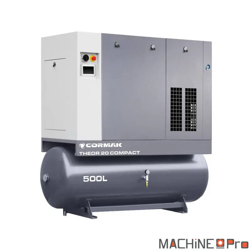 Compresseur à vis silencieux CORMAK THEOR 20 COMPACT INVERTER + Sécheur frigorifique N20S + Cuve 500 L