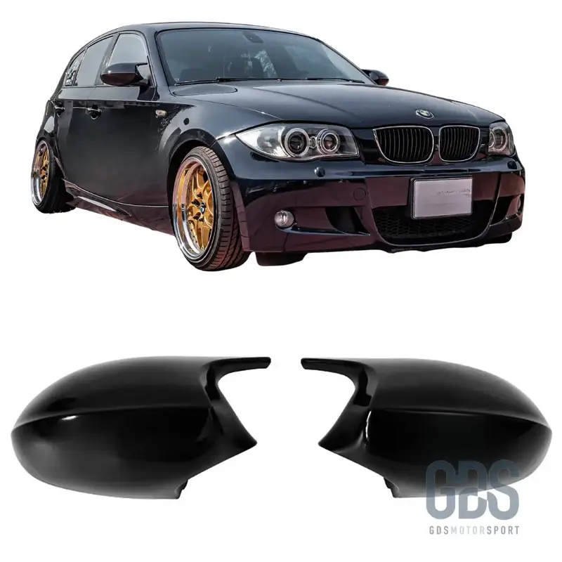 Coques Rétroviseur Noir Brillant Look M3 pour BMW Série 1 E87 E81 E82 E88 — Phase 1