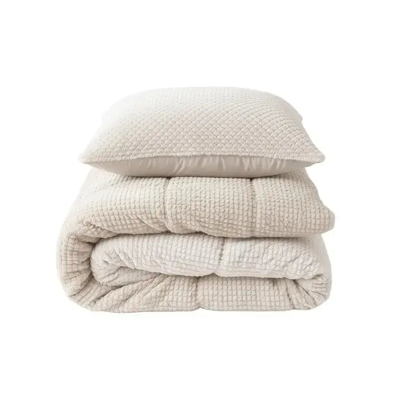 Couette Lazy tout-en-un fourrure Teddy beige 140x200 - Nouveau Outlet