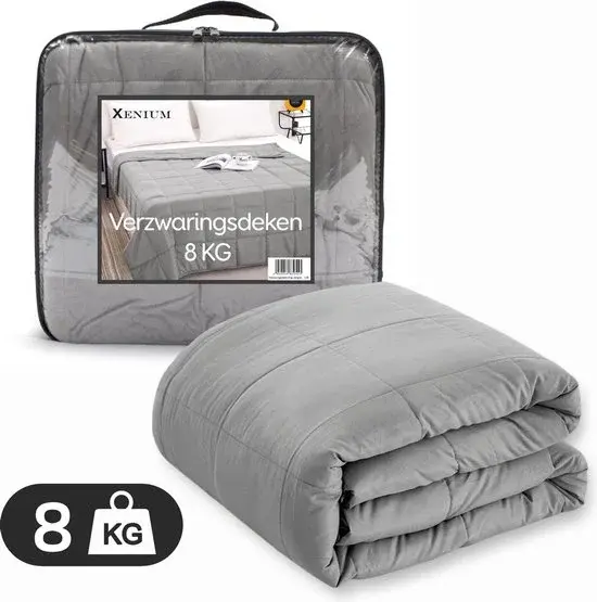 Couverture lestée Xenium 8 kg XL 150x200cm Gris Foncé - Nouveau Outlet