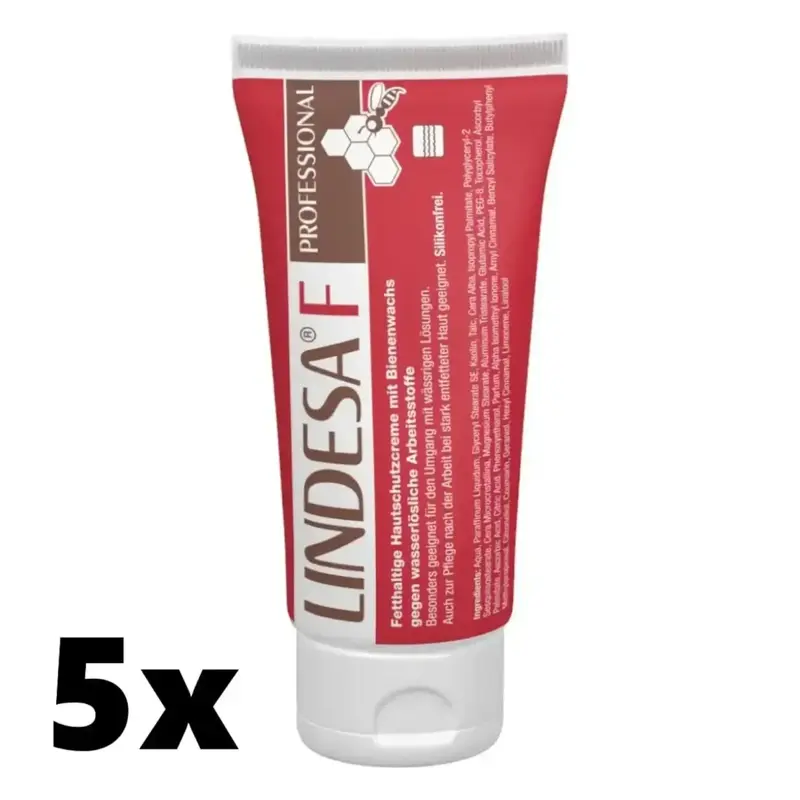Crème de protection de la peau LINDESA® F PROFESSIONAL 5 tubes de 100 ml