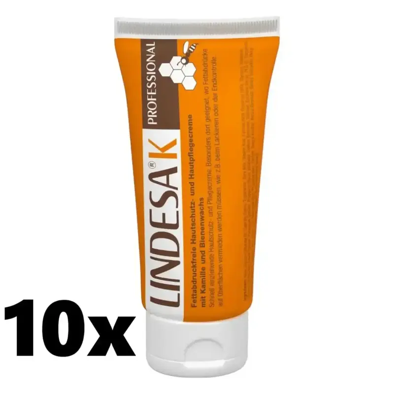 Crème de protection de la peau LINDESA® K PROFESSIONAL 10 tubes de 100 ml