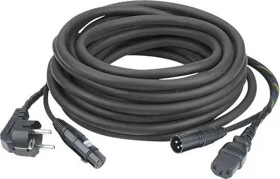 DAP FP0820B Câble combiné 20m Schuko/XLR-IEC/XLR - Nouveau Outlet
