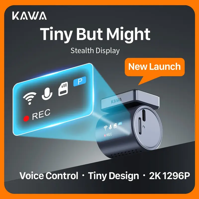 Dashcam KAWA MINI 3 Pro 2K — WiFi, commande vocale, surveillance parking 24h/24