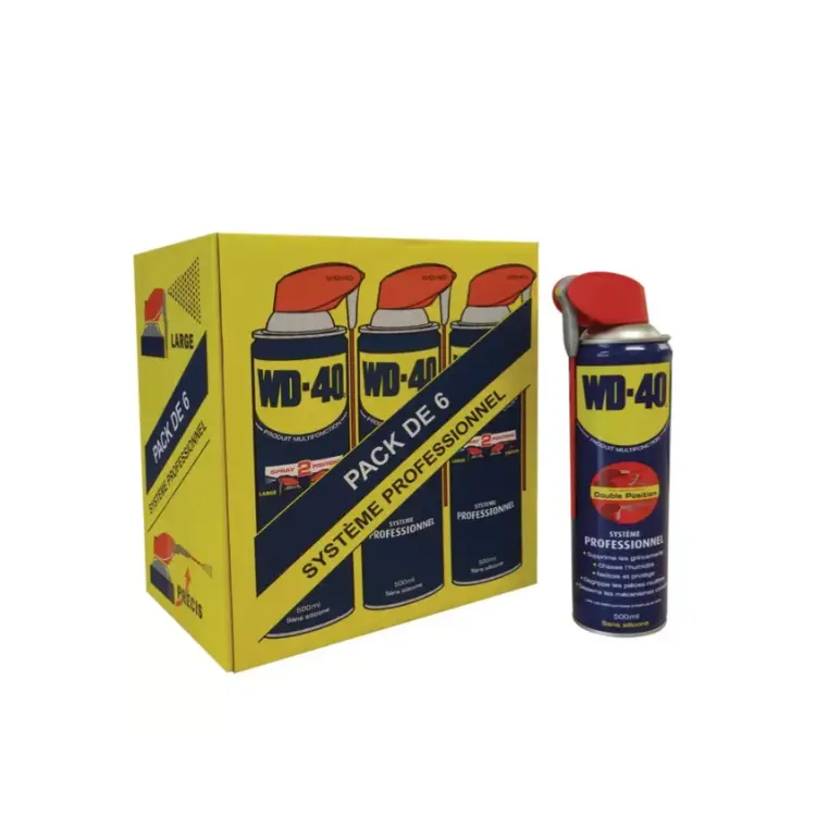 DEGRIPPANT MULTIFONCTION SYSTEME PRO PACK DE 6 AEROSOLS 500ML WD40