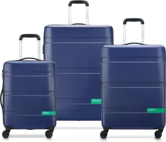 Delsey Paris x Benetton Kofferset 3-delig Blauw - Nieuw Outlet