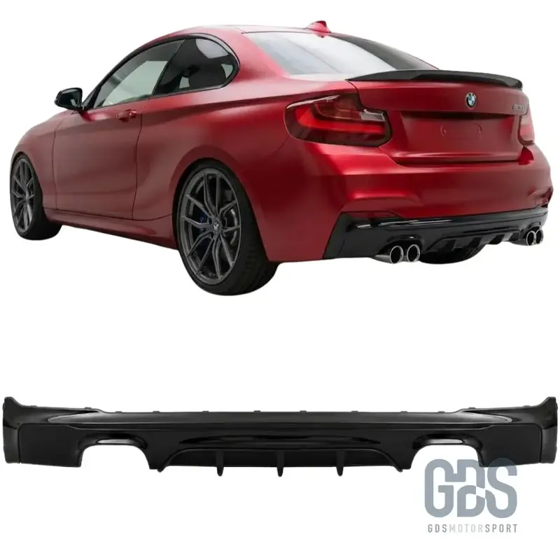 Diffuseur Arrière Look M Performance 4 Sorties Noir Brillant pour BMW Série 2 F22 F23 Pack M