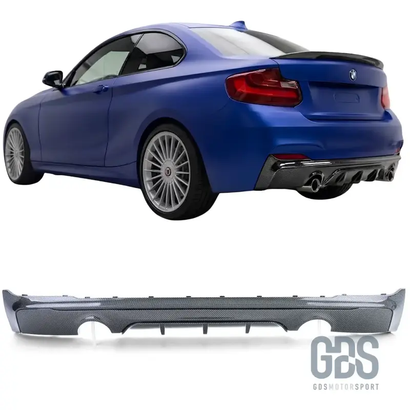 Diffuseur Arrière Look M Performance Aspect Carbone Sortie Gauche Droite pour BMW Série 2 F22 F23 M235i M240i