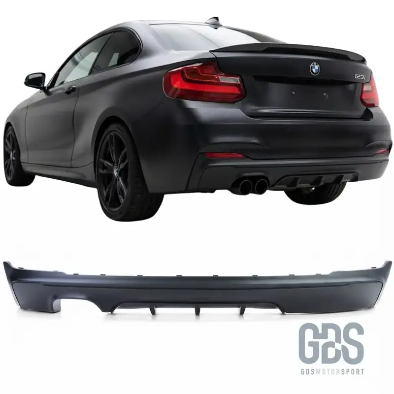 Diffuseur Arrière Look M Performance Noir Mat Double Sortie Gauche pour BMW Série 2 F22 F23 Pack M