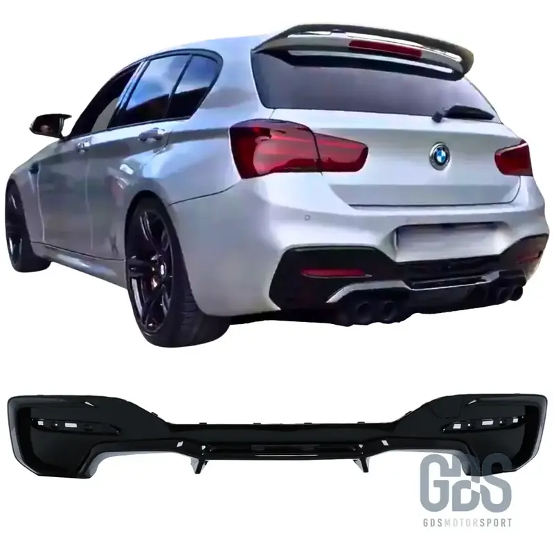 Diffuseur Look M2 Noir Brillant Sortie Gauche/Droite BMW Série 1 F20 F21 Phase 2 LCI