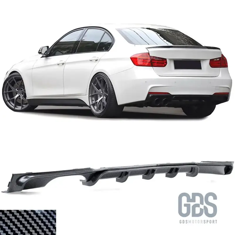 Diffuseur M Performance Look Carbone 3D Double Sortie Gauche BMW Série 3 F30 / F31 Pack M
