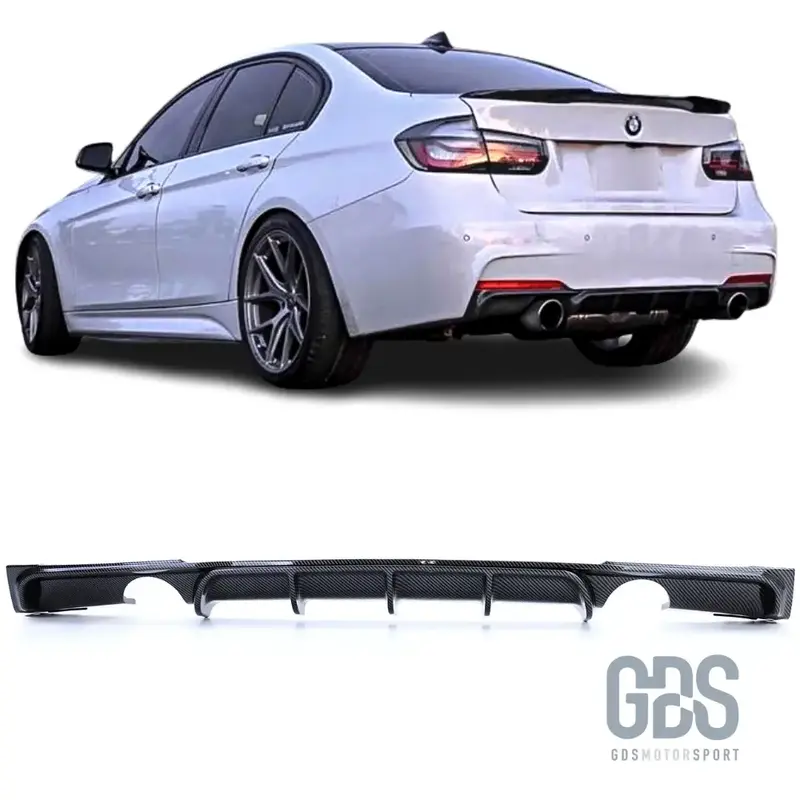 Diffuseur M Performance Look Carbone 3D Double Sortie Gauche et Droite BMW 335i/340i F30/F31 Pack M