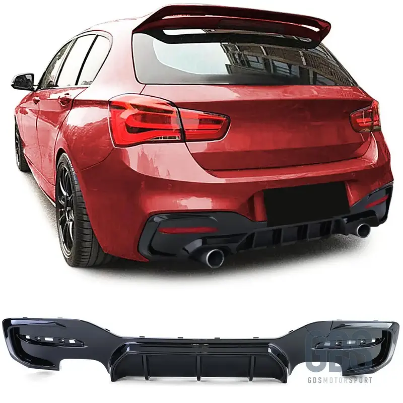 Diffuseur M Performance Noir Brillant 4 Sorties d'Échappement BMW Série 1 F20 F21 Phase 2 LCI