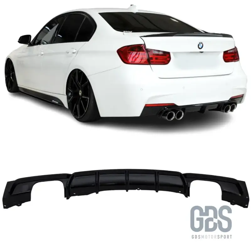 Diffuseur M Performance Noir Brillant 4 Sorties Échappement BMW F30/F31 Pack M
