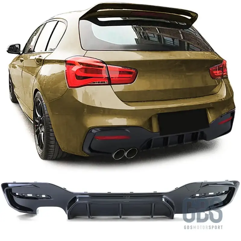 Diffuseur M Performance Noir Brillant Double Sortie Gauche BMW Série 1 F20 F21 Phase 2 LCI