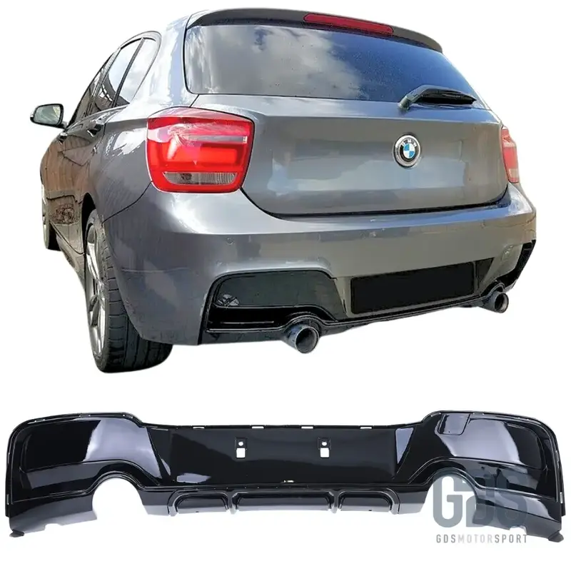 Diffuseur M Performance Noir Brillant Look M135i Sortie Gauche/Droite BMW Série 1 F20 F21 Phase 1
