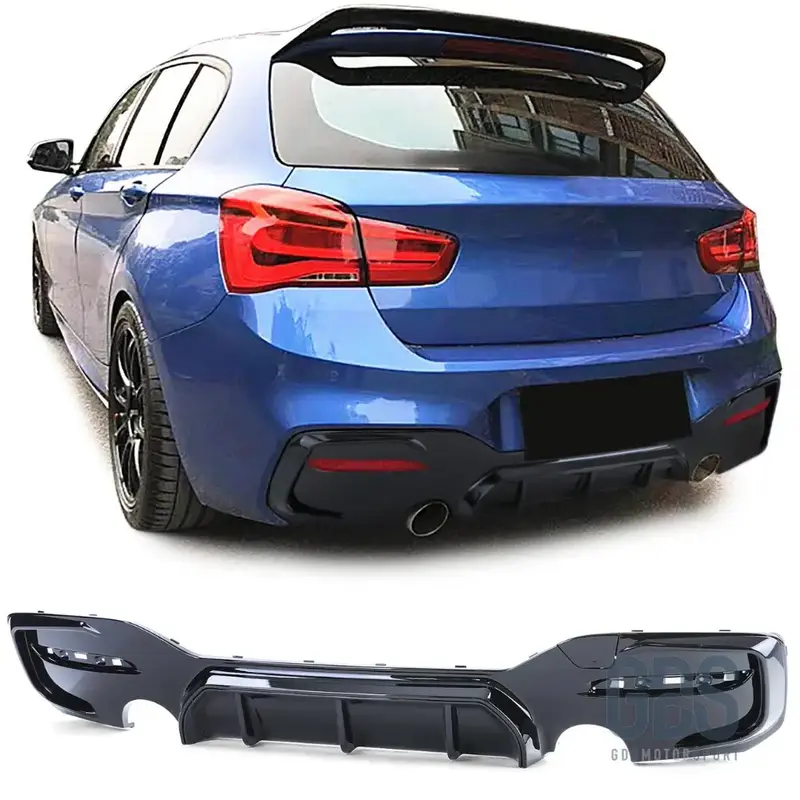 Diffuseur M Performance Noir Brillant Look M140i Sortie Gauche/Droite BMW Série 1 F20 F21 Phase 2 LCI