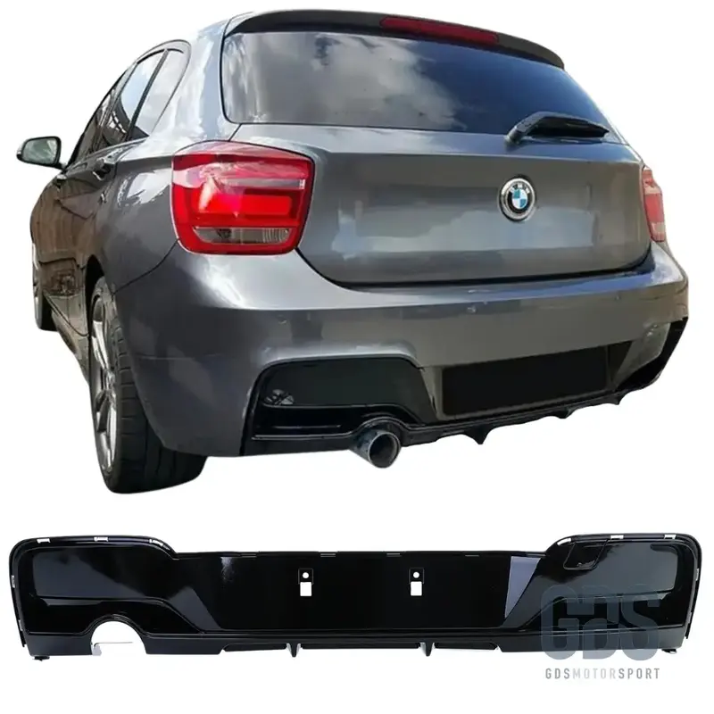 Diffuseur M Performance Noir Brillant Simple Sortie Gauche BMW Série 1 F20 F21 Phase 1